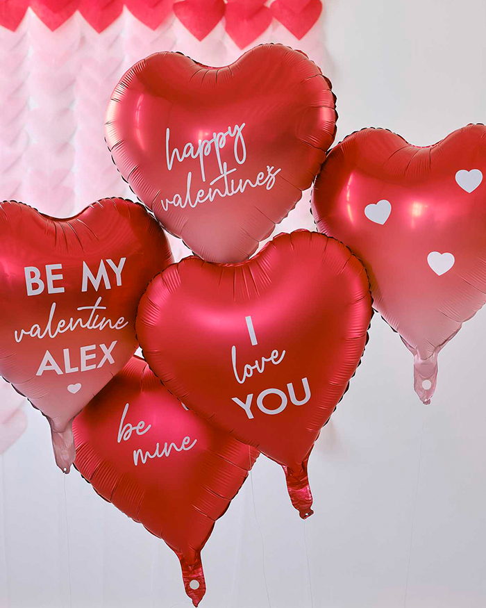 Palloncini a Forma di Cuore Personalizzabili con Adesivi - Idea Decorazione  Camera per San Valentino