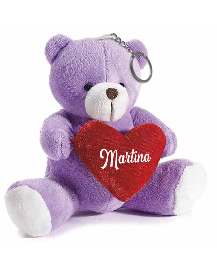 Orsetto di peluche con cuore personalizzato con nome