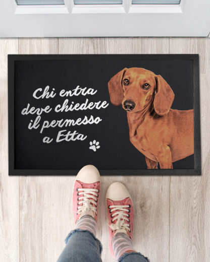 STAMPATEK Zerbino Personalizzato Festa Dei Nonni 60x40 Cm - Tappetino Antiscivolo In Gomma "Benvenuti A Casa Dei Nonni" - Regalo Unico Per Nonni, Prodotto Italiano