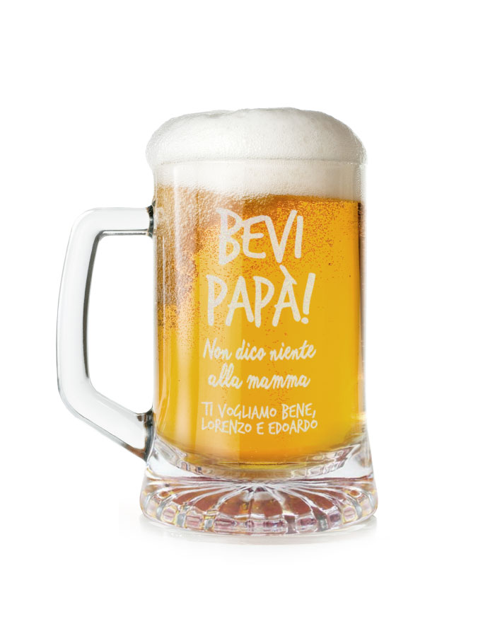 Boccale da Birra Personalizzato Bevi Papà, Non dico Niente alla Mamma! - Idea  Regalo Festa del Papà