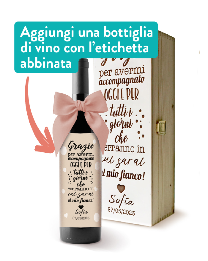 La Madrina Di Battesimo Cosa Deve Regalare Cassettina Porta Vino in Legno Personalizzata con Frase di