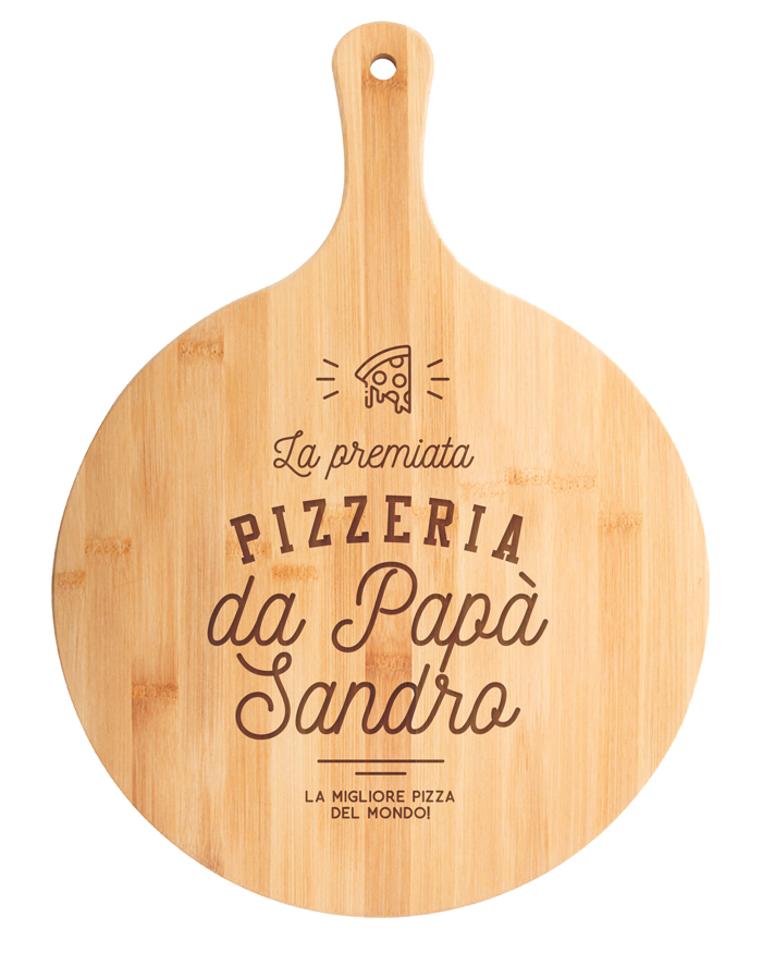 Tagliere in Legno con Manico Pizzeria da Personalizzabile con Nome e  Dedica - Idea Regalo Lui Papà Fidanzato