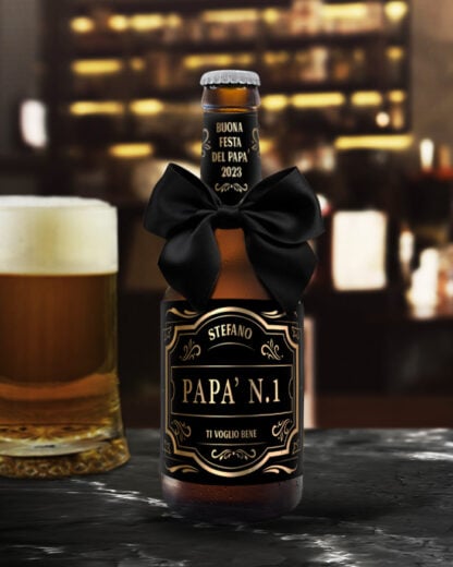 bottiglia-birra-personalizzata-papa-numero-uno-etichetta-elegante-nero-oro-idea-regalo-festa-del-papa