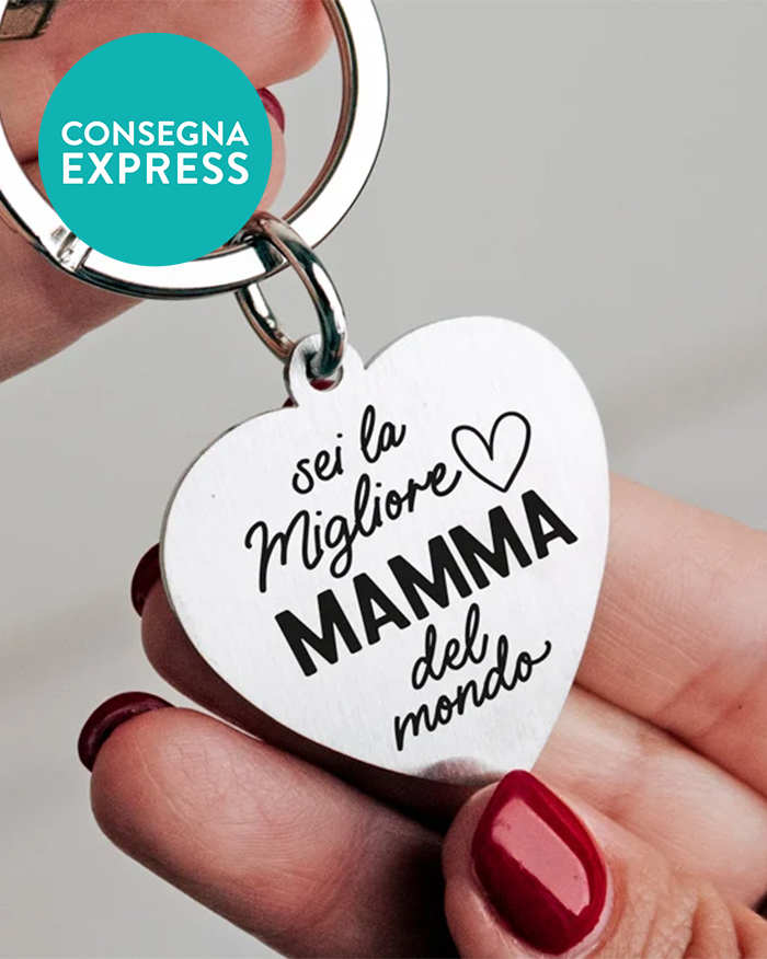 Portachiavi Sei la Migliore Mamma del Mondo a Cuore Inciso in Acciaio  Inox - Idea Regalo Festa della Mamma, Compleanno Mamma