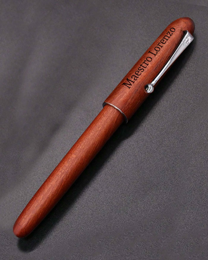 Penna Stilografica in Legno Personalizzabile con Nome e Dedica