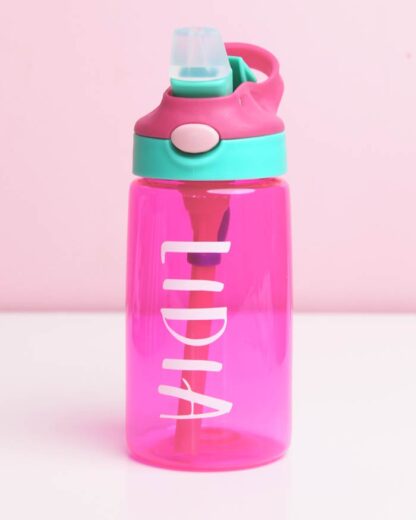 Borraccia con Cannuccia e Gancio per Scuola e Asilo, Verde/Blu per Bambino, Personalizzata con Nome – Idea Scuola per Bambino, Back to School - immagine 9