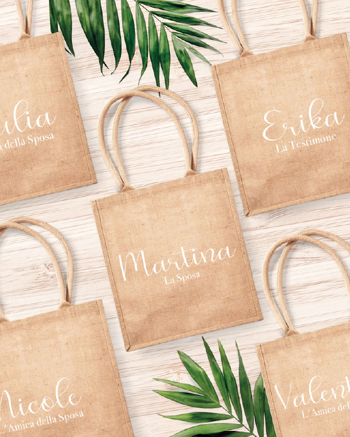 Borsa Personalizzata In Juta, Shopper In Juta Con Iniziali - Foto 9