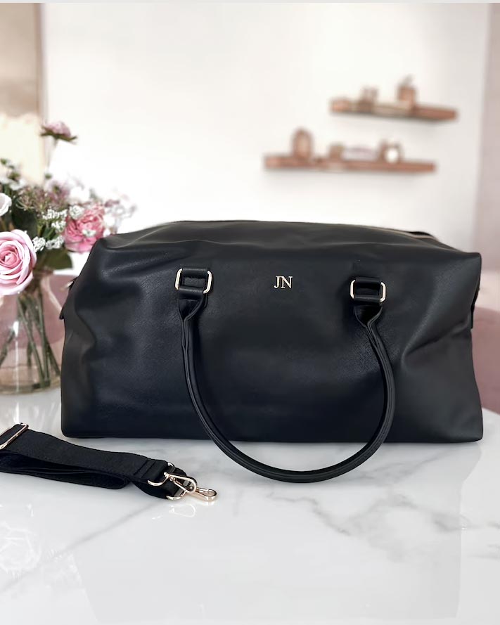 Portagioie Da Viaggio Personalizzato Con Iniziale: Organizer In Pelle Saffiano Per Donne - Regalo Damigella, Compleanno, Natale