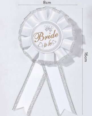 Cartello In Feltro Glitterato 'Bride To Be' Per Addio Al Nubilato. Bianco Con Glitter, Include 30 Pezzi Di Colla A Pois. Facile Da Attaccare.
