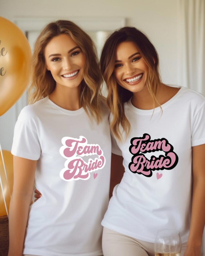 Maglietta Team Sposa Per Addio Al Nubilato - T-Shirt Con Scritta Bride Squad | Regalo Divertente Per Damigelle - Foto 4