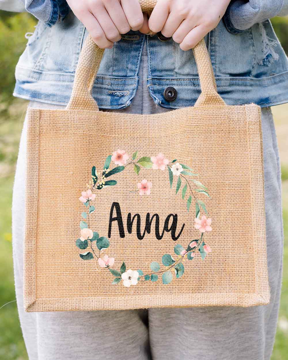 Borsa A Tracolla In Iuta/tela Con Motivi Di Lettere Di Fiori, Borsa Regalo  Personalizzata, Adatta Per Matrimonio, Compleanno, Spiaggia, Vacanza,  Ottimo Regalo Per Donne, Mamme, Insegnanti, Amici, Testimoni Di Nozze,  Studenti, Grande