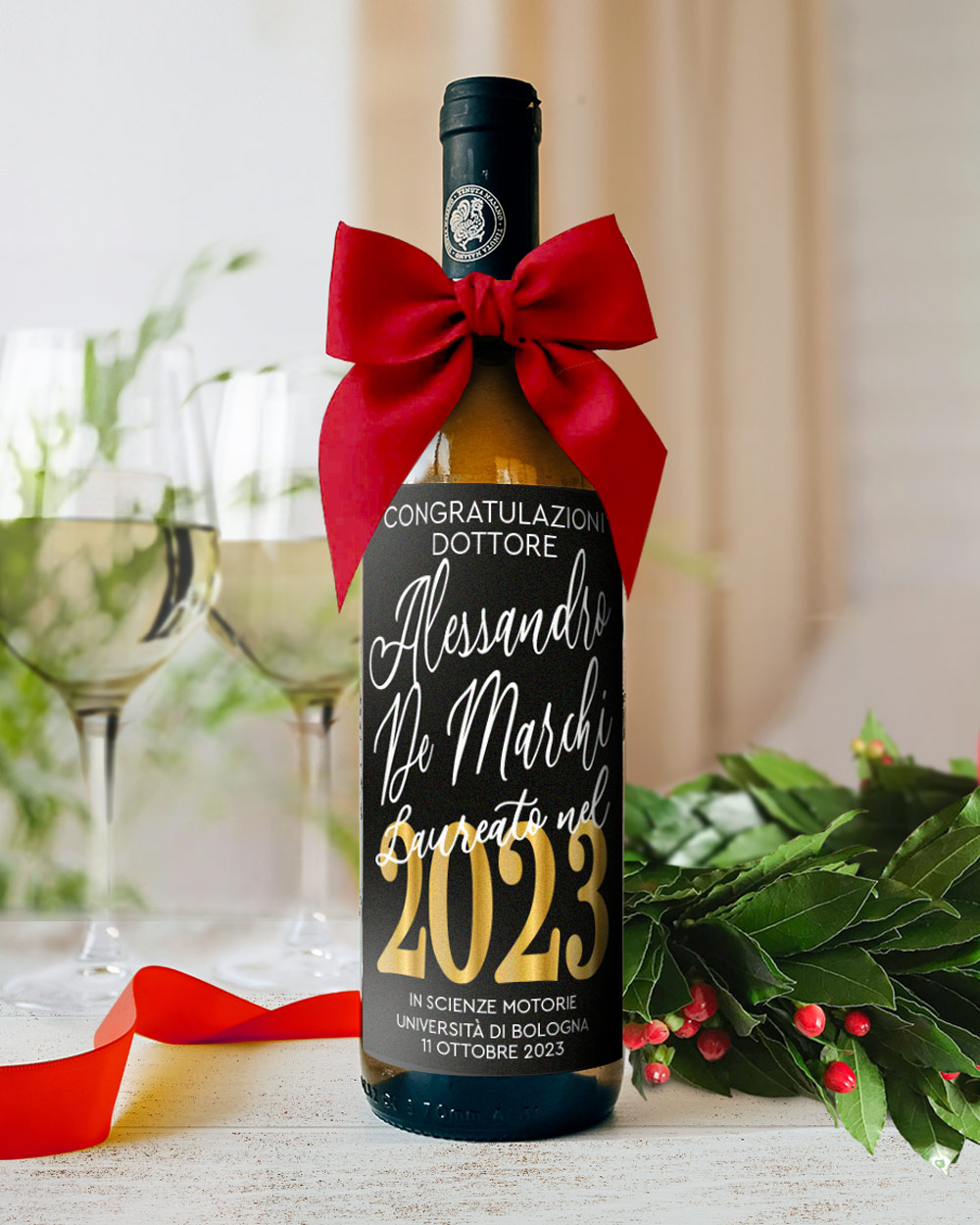 Idee regalo Natale  Chianti Classico etichetta personalizzata