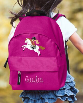 zaino-scuola-bambina-sport-equitazione-rosa-fucsia-personalizzabile-A-1