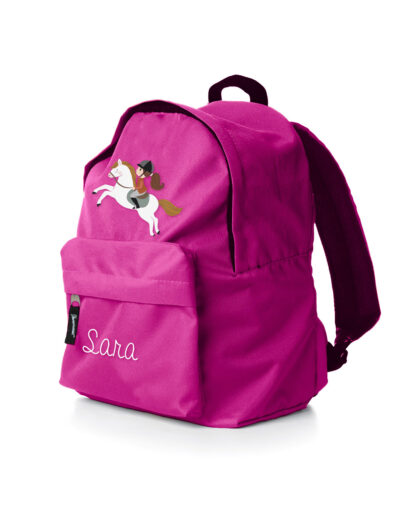zaino-scuola-bambina-sport-equitazione-rosa-fucsia-personalizzabile-A-2-dettaglio