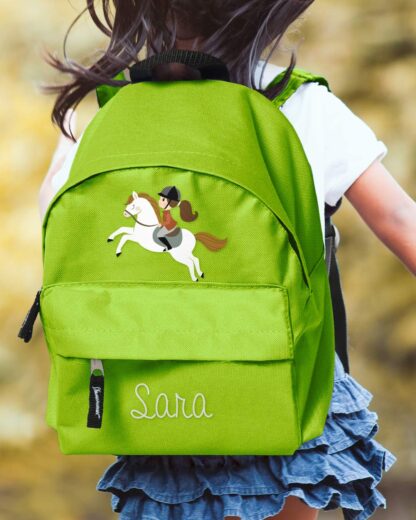 zaino-scuola-bambina-sport-equitazione-verde-personalizzabile-A-2