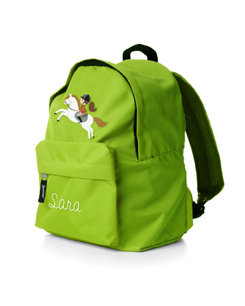 zaino-scuola-bambina-sport-equitazione-verde-personalizzabile-A-2-dettaglio