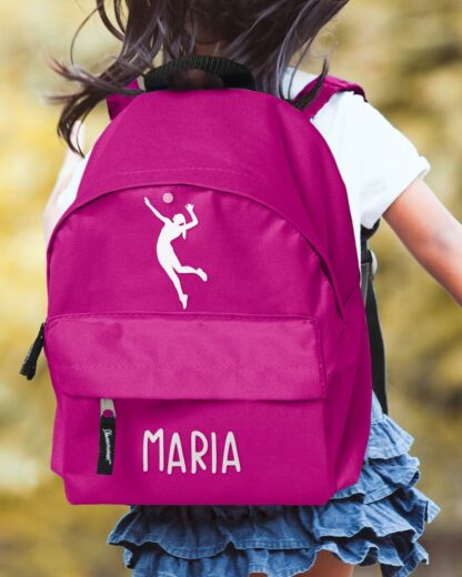 zaino-scuola-bambina-sport-pallavolo-rosa-fucsia-personalizzabile