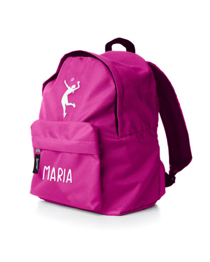 zaino-scuola-bambina-sport-pallavolo-rosa-fucsia-personalizzabile-dettaglio