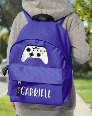 zaino-scuola-bambino-videogiochi-rosso-personalizzabile