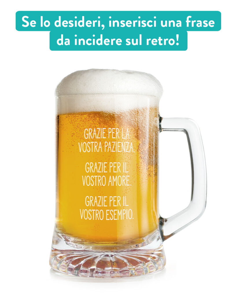 Boccale Da Birra 50 Cl Per Festa Del Papà - Con Incisione "Solo I Migliori Papà Diventano Nonni" - Idea Regalo Originale