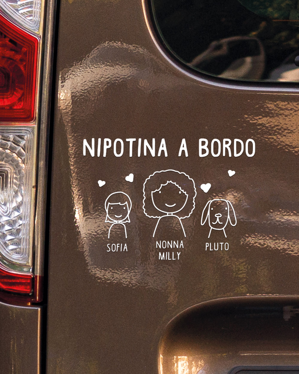 Adesivi Famiglia Stickers Personalizzati per Auto Nipotini a