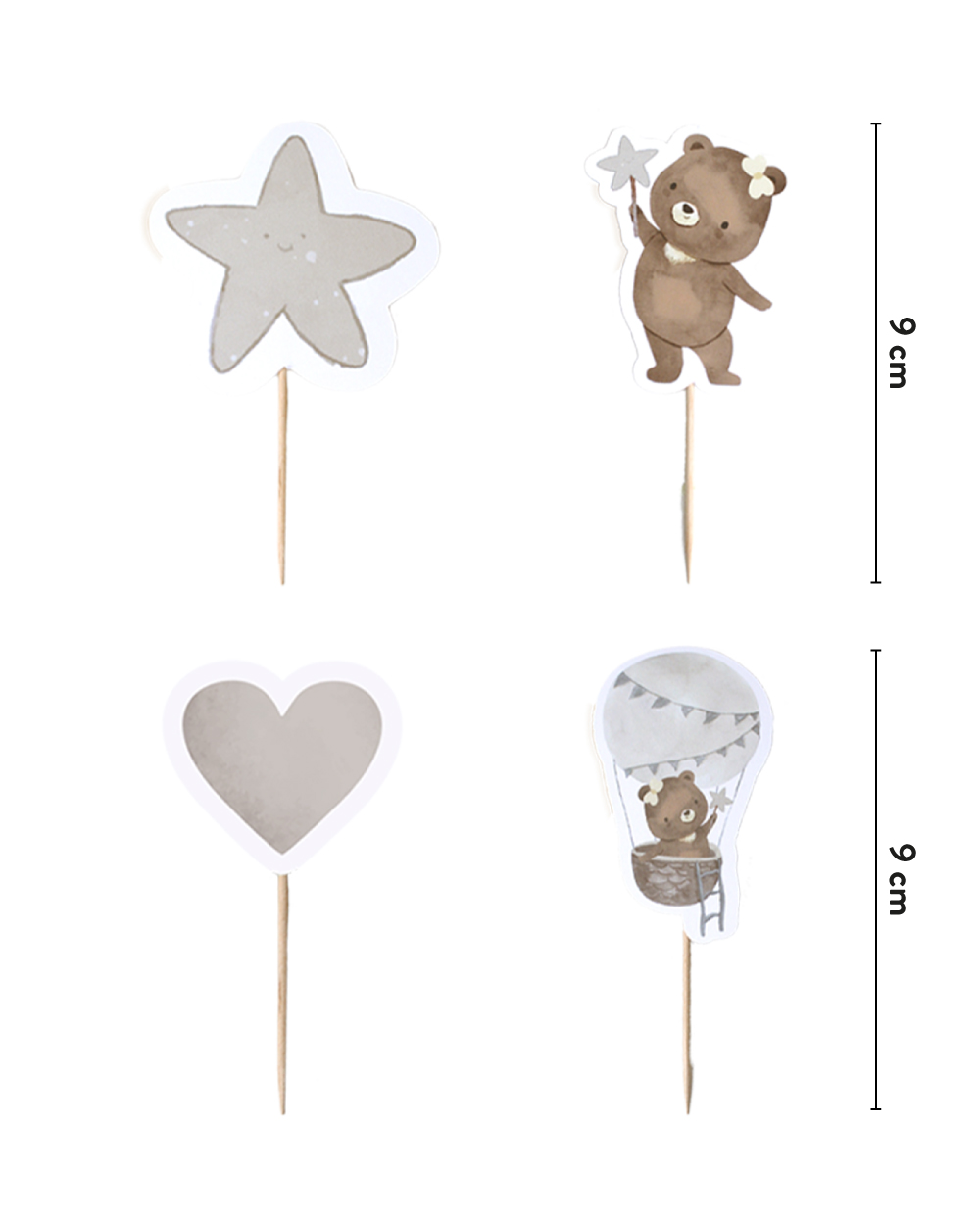 Set di 5 Cake Topper Personalizzabili con Nome - Idea Decorazione per Torte  e Cupcake, per Battesimo Bimbo