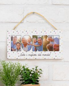 Targhetta In Legno Per Nonni - 'Qui Si Coccolano Nipoti', 10x15 Cm, Idea Regalo Personalizzata - Foto 6