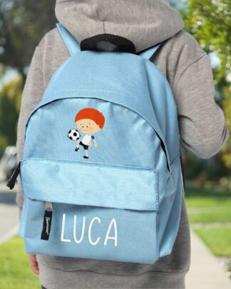 zaino-scuola-bambino-calcio-sport-celeste-personalizzabile