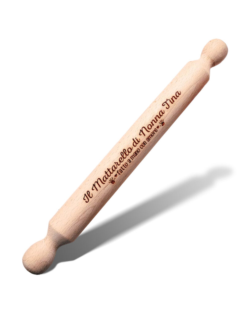 Mattarello In Legno Di Faggio Personalizzato 'Queen Of The Cucina' - 43x6 Cm, Inciso Con Nome, Girevole, Regalo Per Appassionati Di Cucina