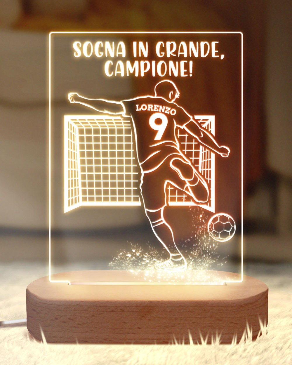 Lampada a Led Placca in Plexiglass Personalizzata con Nome e