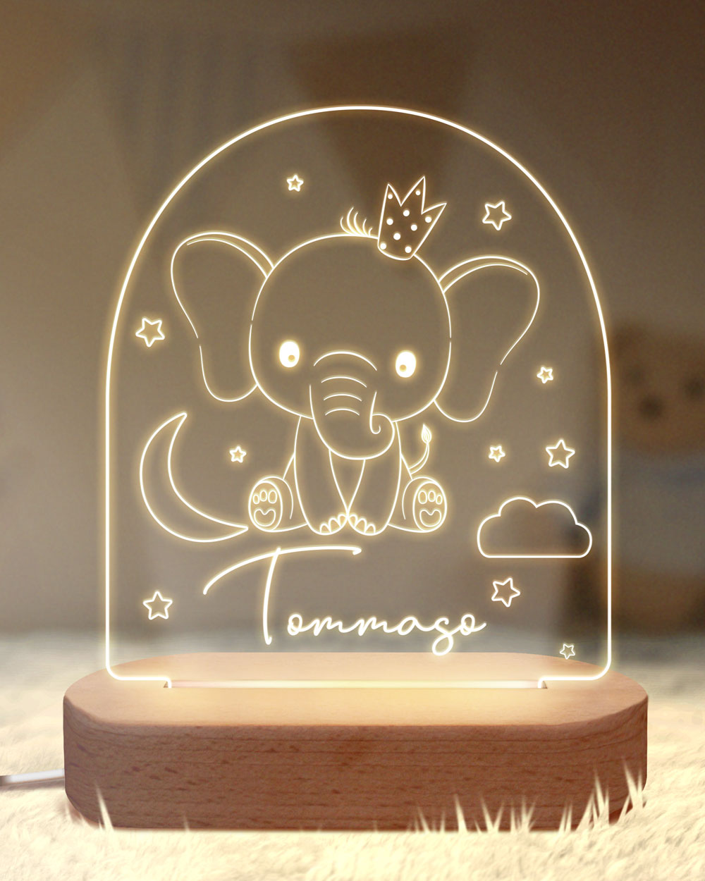 Lampada Notte Bambini - Idea Regalo Nascita Bimba Personalizzato
