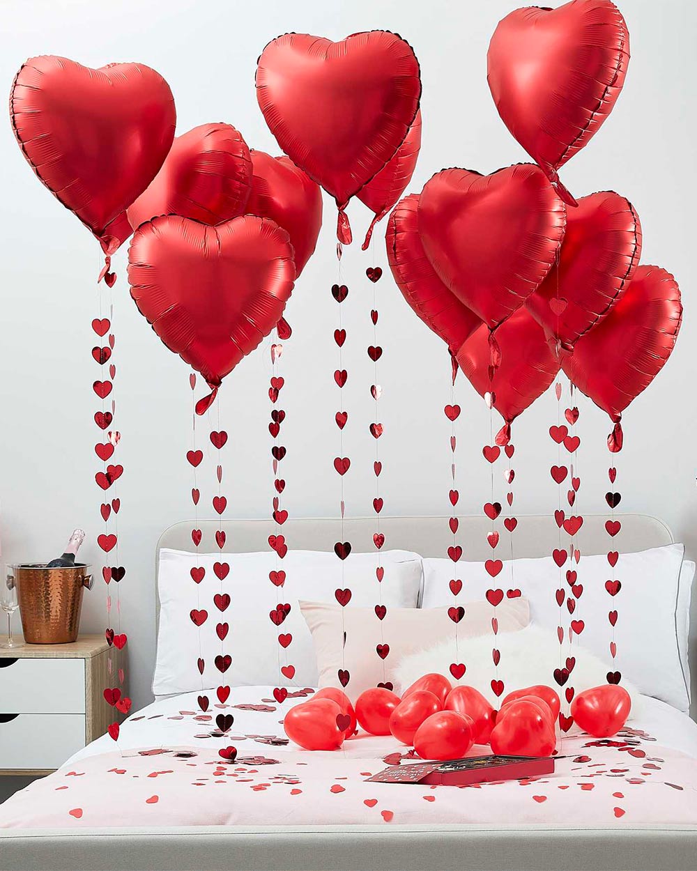 Palloncini a Forma di Cuore Personalizzabili con Adesivi - Idea Decorazione  Camera per San Valentino