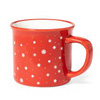 UNA TAZZA NATALIZIA IN CERAMICA ROSSA CON FIOCCHI DI NEVE +€ 2,99