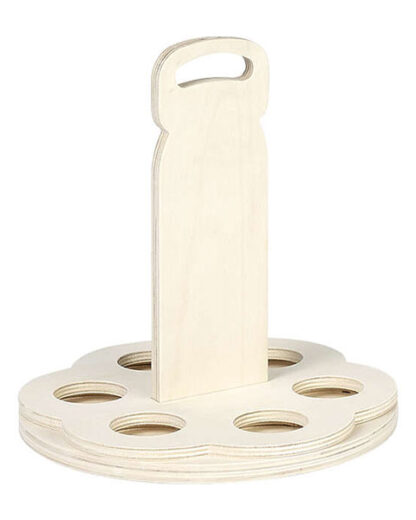 Base Girevole Porta Birra in Legno per 6 Birre Long Neck - immagine 3