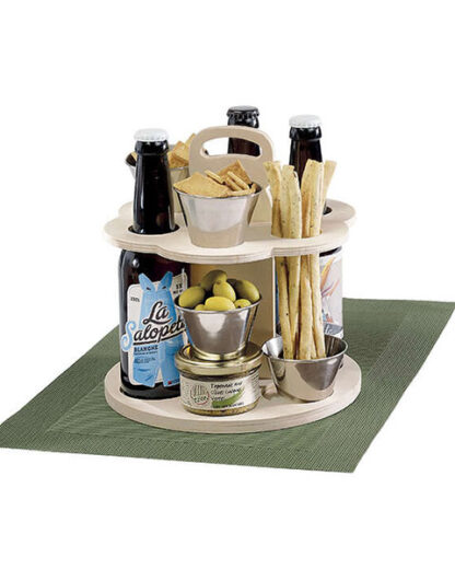 Base Girevole Porta Birra in Legno per 6 Birre Long Neck - immagine 2