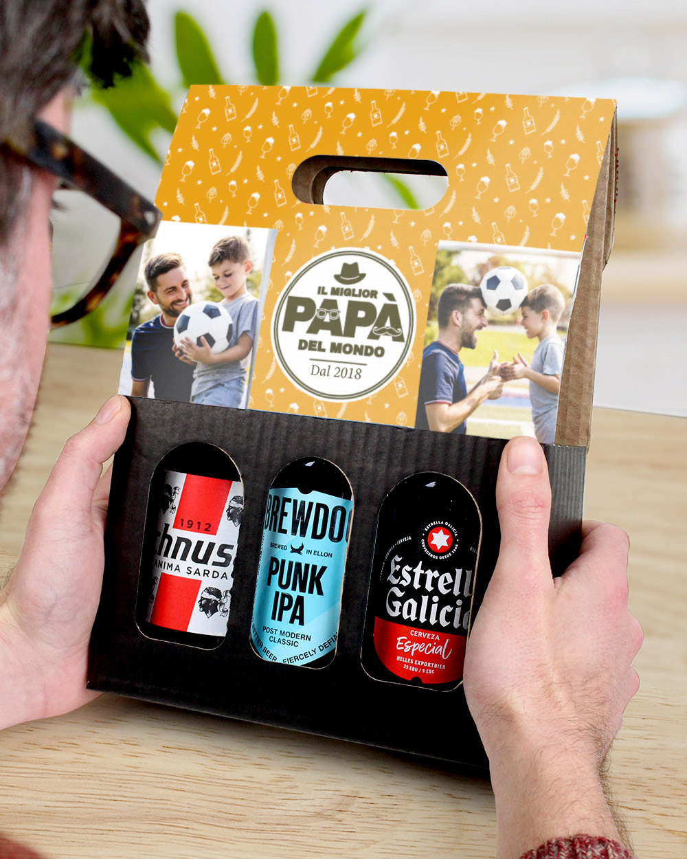Trofeo Mattoncini Personalizzato Per Pap&agrave; - Con Foto, Idea Regalo Festa Del Pap&agrave;