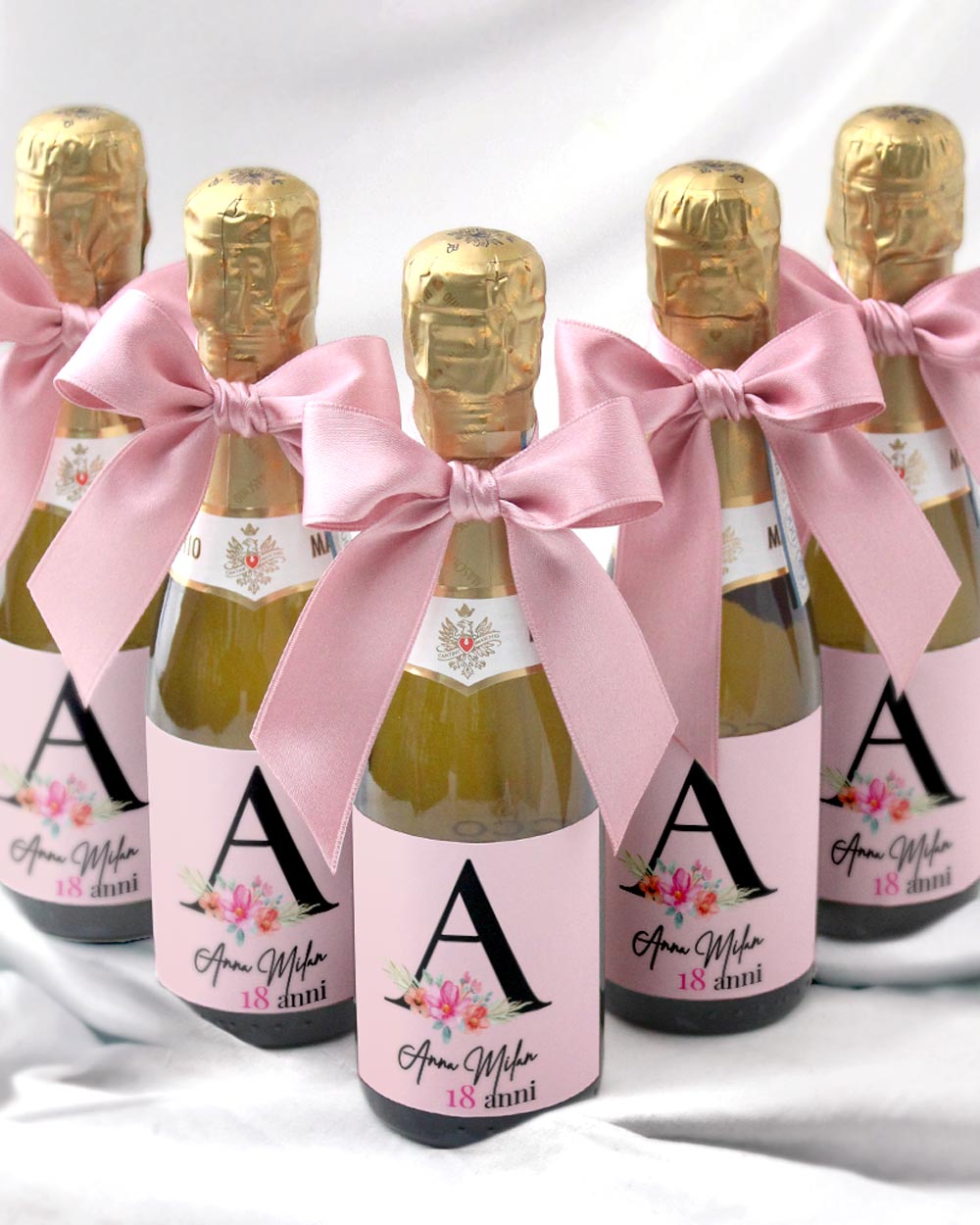 Bottigliette di Prosecco Personalizzate Stile Marmo con Nome - Idea  Bomboniera 18 Anni