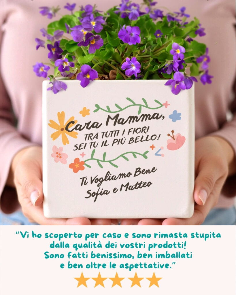 Mattonella In Ceramica 15x15 Cm Con Cavalletto Legno 'Ricetta Della Mamma' - Idea Regalo Per Festa Della Mamma E Compleanno