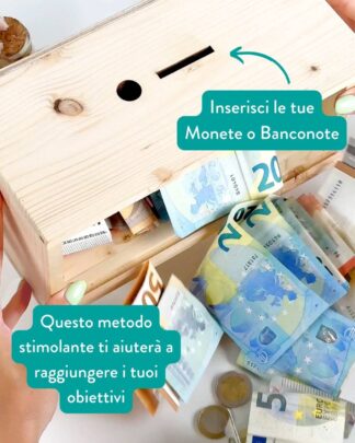 Salvadanaio In Legno, Salvadanaio Retrò Con Obiettivo Di Risparmio E