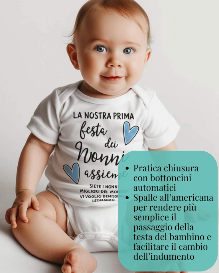 Body Neonato Personalizzato Con La Tua Frase – 100% Cotone, Made In Italy, Idea Regalo Unica