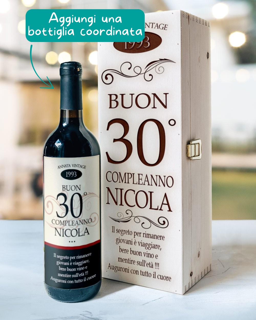 Socive Borsa Portavino In Lino Per 50° Compleanno - Regalo Per Nati Nel 1974