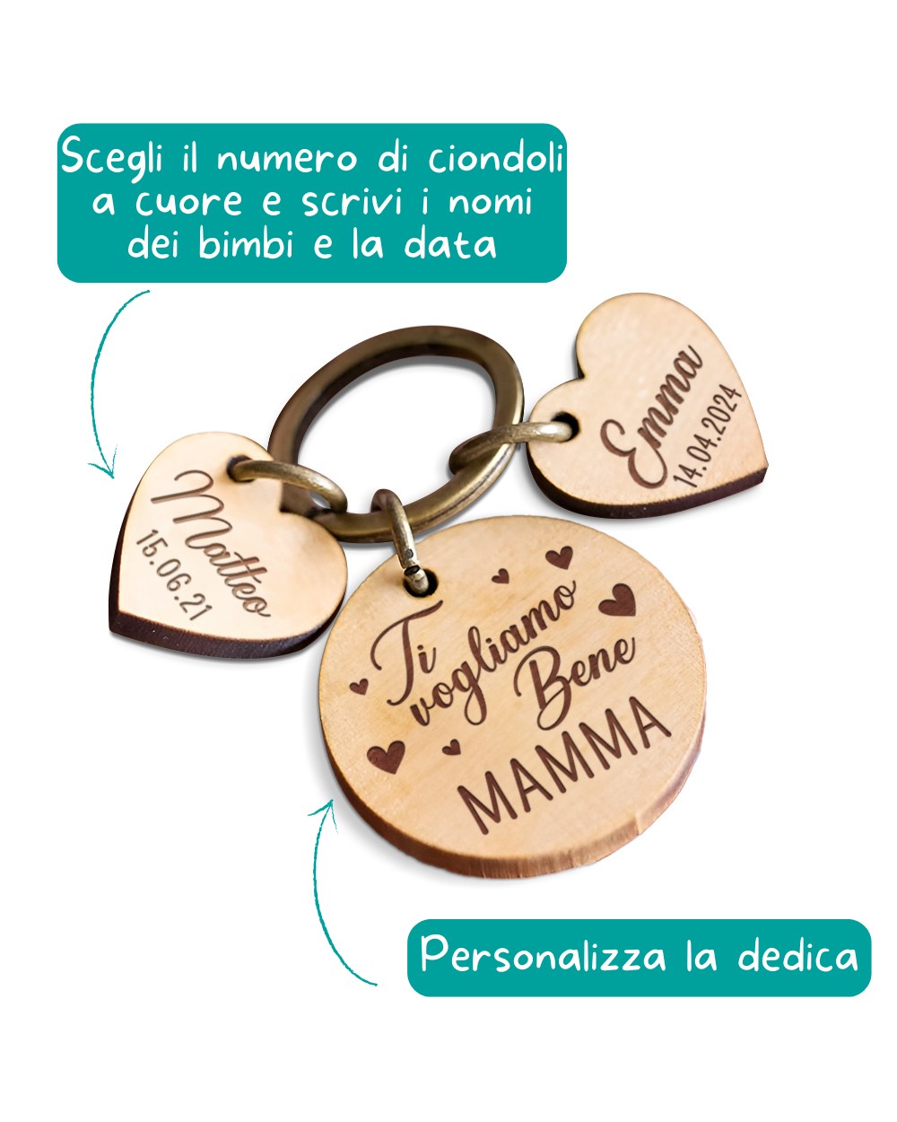 portachiavi-personalizzato-legno-mamma-cuoricini-nomi-incisione-laser