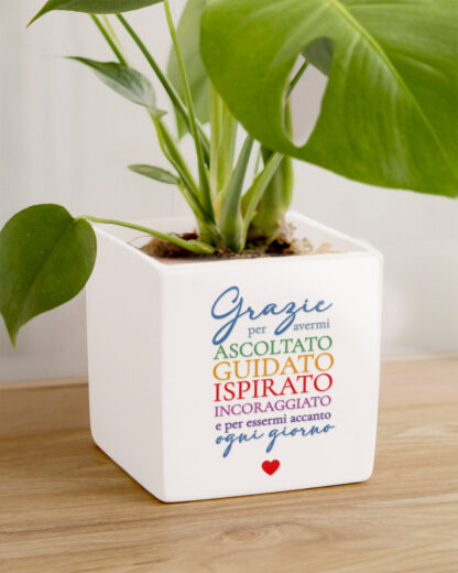 Vaso in Ceramica Personalizzato "Grazie Per Avermi Ascoltato, Guidato, Ispirato, Incoraggiato" - Idea Regalo Ringraziamento Laurea