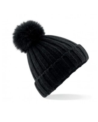 Berretto Natalizio con Pom Pom Color Nero - Idea Regalo Natale