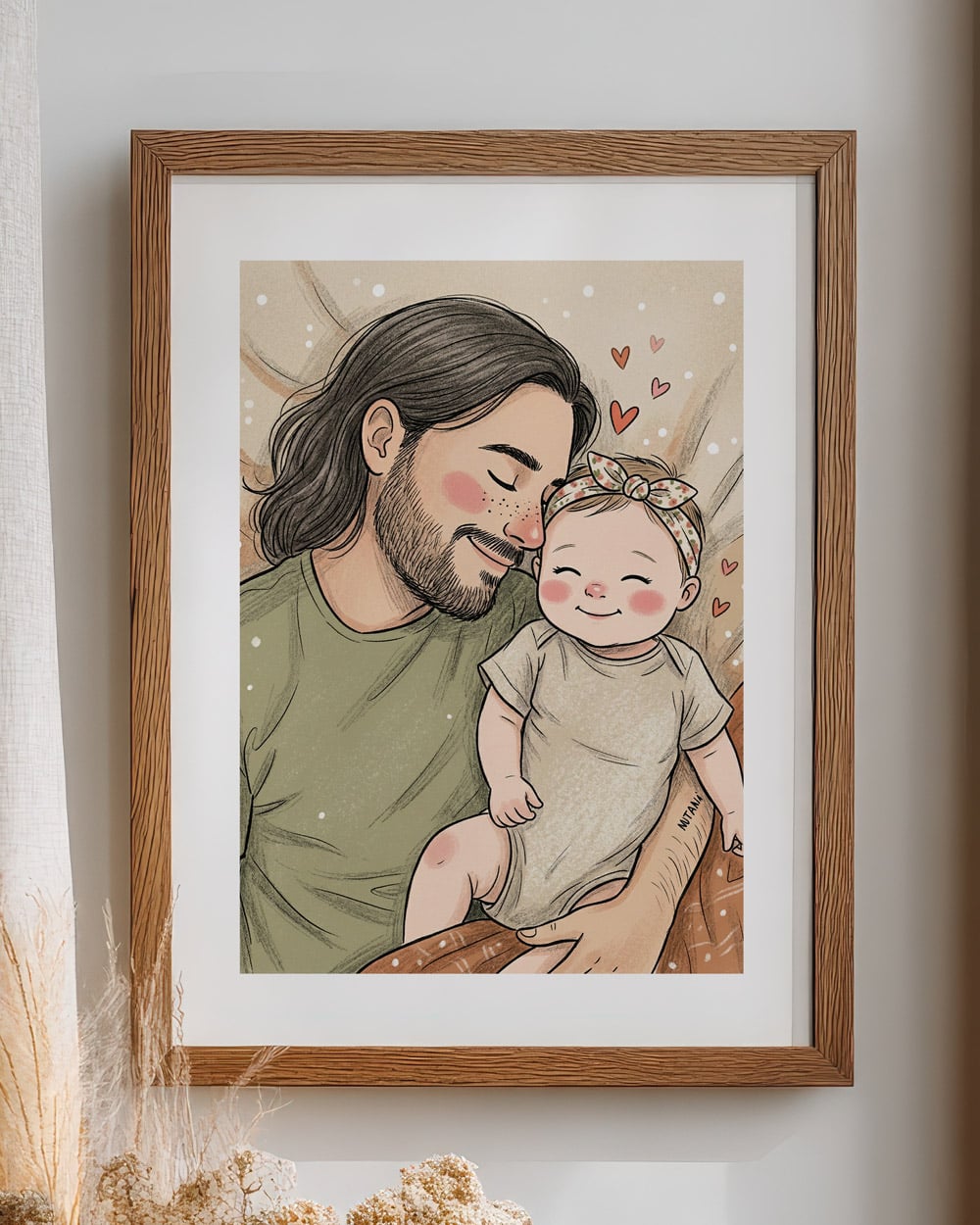 Dolce ritratto papà e figlio da foto su misura idea regalo compleanno