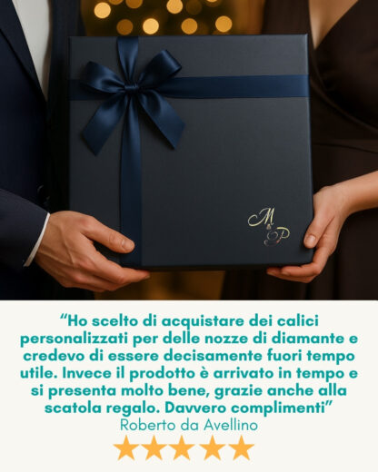 Coppia di Calici da Vino Personalizzati con Nomi e Data in Corsivo - Idea Regalo per Anniversario, Matrimonio - immagine 19