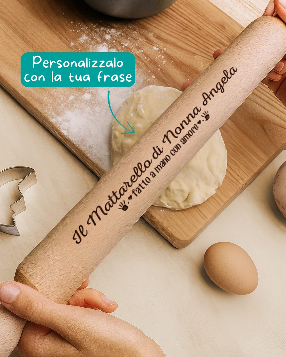 tuuli Kitchen Mattarello professionale in legno di faggio con