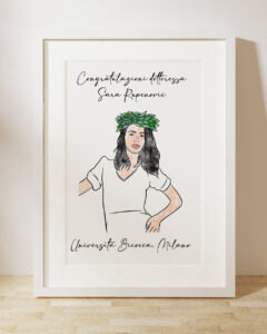 Ritratto Idea Regalo Universita Laurea Dottoressa Corona Alloro