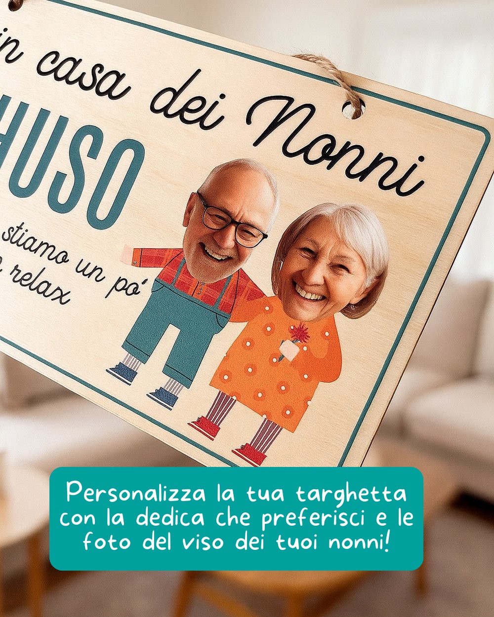 Zerbino Di Benvenuto Personalizzato Nonni – Tappetino Antiscivolo Originale