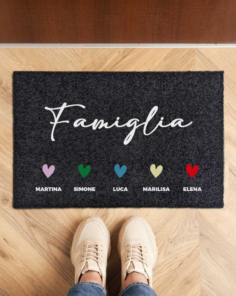 Zerbino Personalizzato "Bienvenidos A La Casa De Los Abuelos" 40x60 Cm: Tappeto Benvenuto In Tessuto Non Tessuto Antiscivolo, Lavabile, Per Interni